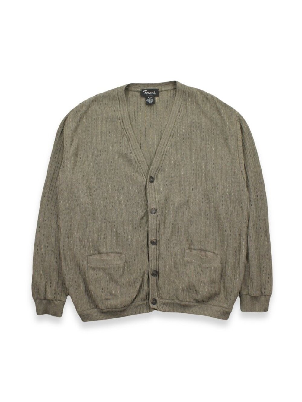 Vintage Tosani Pattern Knit Cardigan Sweater XL